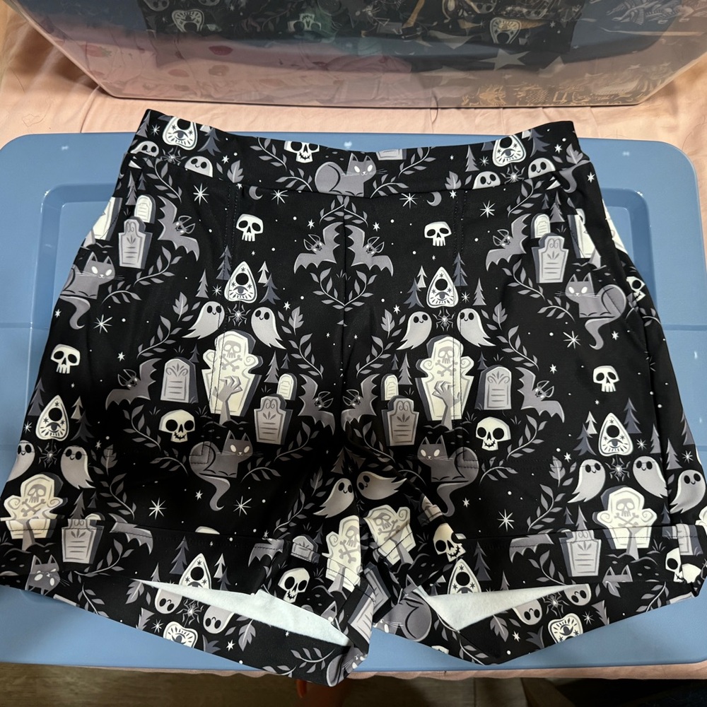 Blackmilk Black & Gray Gothic Cemetery Shorts